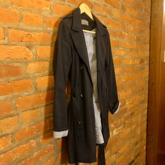 Zara Navy Trench Coat - Picture 5 of 6